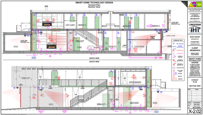 ATKDG - SWNSN - X-2.02 - CONDUIT PLAN - SECTION VIEW - UPPER & MAIN LEVELS