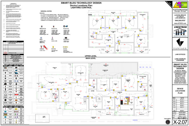 LAWOFFICE-X-2.07 - DEVICE LOCATIONS PLAN - UPPER & MAIN LEVELS