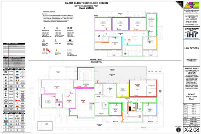LAWOFFICE-X-2.08 - DEVICE LOCATIONS PLAN - UPPER & MAIN LEVELS