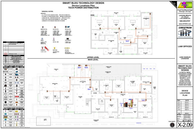 LAWOFFICE-X-2.09 - DEVICE LOCATIONS PLAN - UPPER & MAIN LEVELS