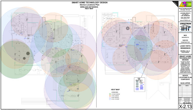 ATKDG - CRESTRON-BH - X-2.13 - DEVICE LOCATIONS PLAN - WIRELESS NETWORKS HEAT MAP - COMPOSITE - MAIN & UPPER LEVELS