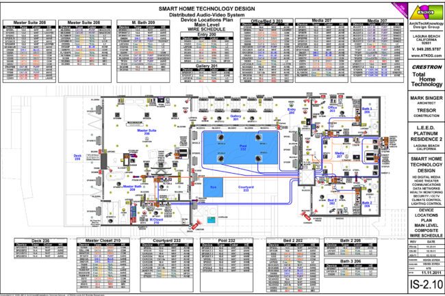 ATKDG - 2TRESOR-IS-2.10 - DEVICE LOCATIONS PLANS - WIRE SCHEDULE - MAIN LEVEL COMPOSITE