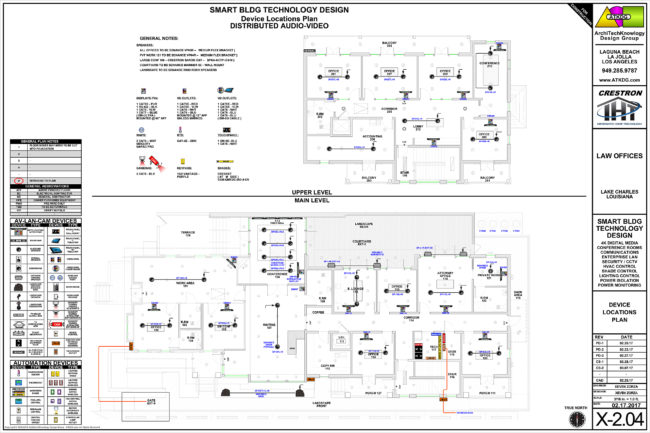 LAWOFFICE-X-2.04 - DEVICE LOCATIONS PLAN - UPPER & MAIN LEVELS