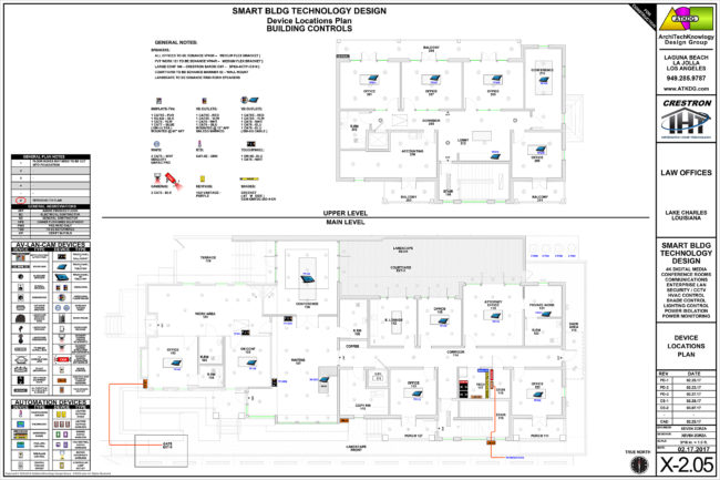 LAWOFFICE-X-2.05 - DEVICE LOCATIONS PLAN - UPPER & MAIN LEVELS