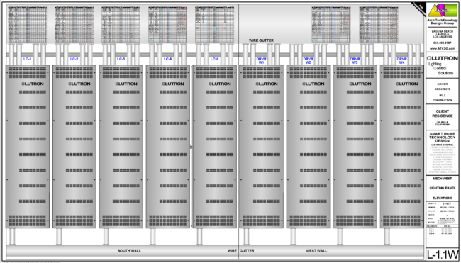 LC-1.1W LUTRON LIGHTINGPANEL ELEVATION MECH RM - RV CS-9