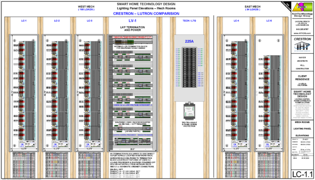 LC-1.1 CRESTRON LIGHTING PANEL ELEVATION - MECH RM - COMPARISON - RV CS-9